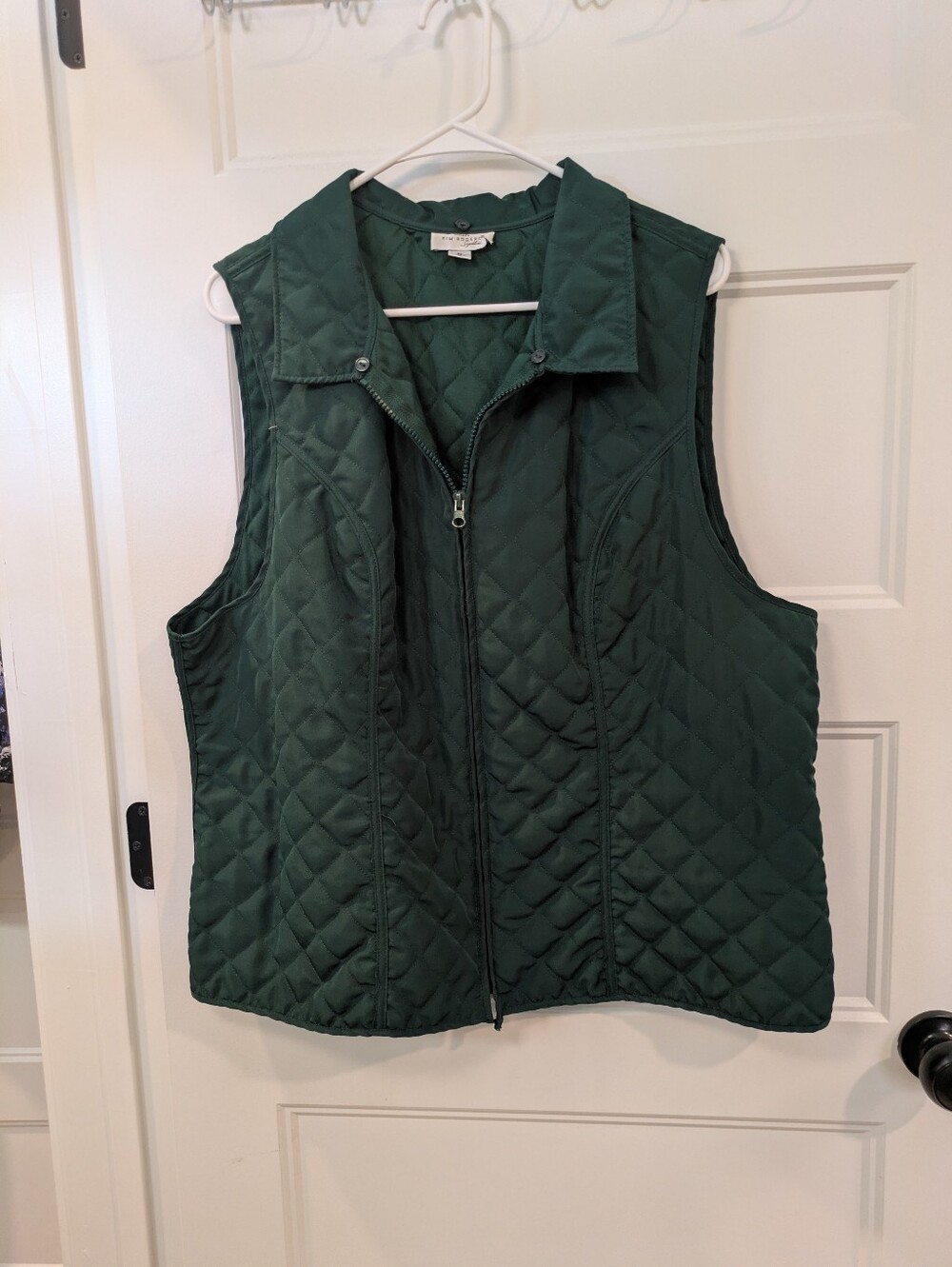 Kim Rogers Quilted Vest in Dark Green